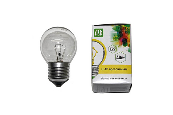 Лампа ASD 40W Е27 (прозрачная)
