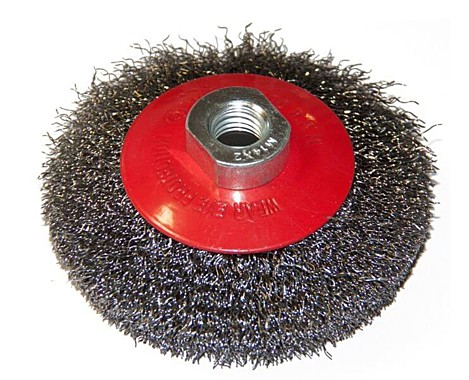 Щетка-крацовка коническая для УШМ 100мм стальн.проволока