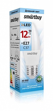 Лампа C37-12 Вт. Е27 4000К SMARTBUY