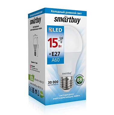 Лампа 15W Е27 6000К SMARTBUY